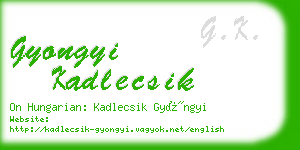 gyongyi kadlecsik business card